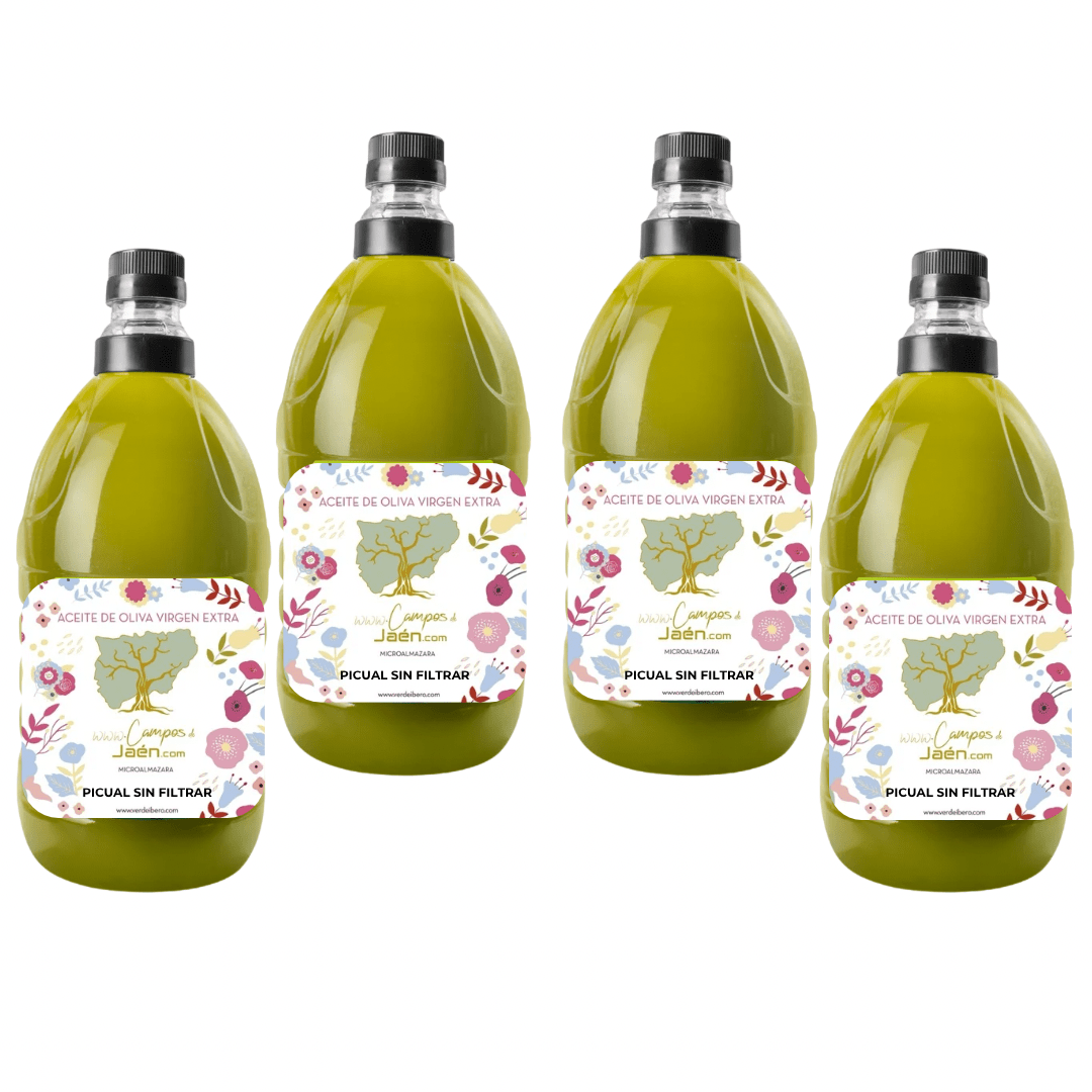 Aceite Picual Sin Filtrar - 4x2L | Aceites Verde Íbero