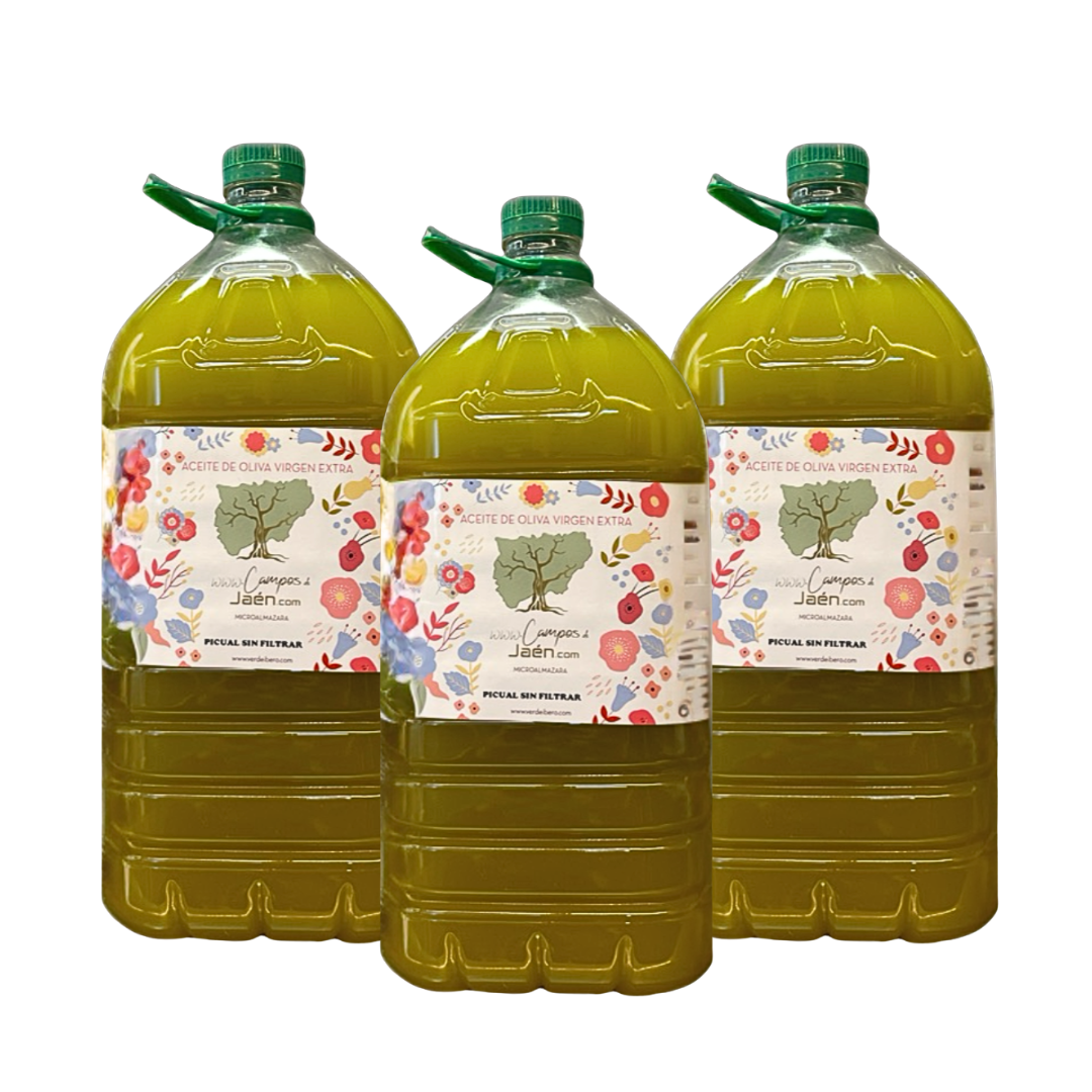 AOVE PICUAL VIRGEN EXTRA SIN FILTRAR - NUEVA COSECHA 25/26 - Pack 3 x 5 L
